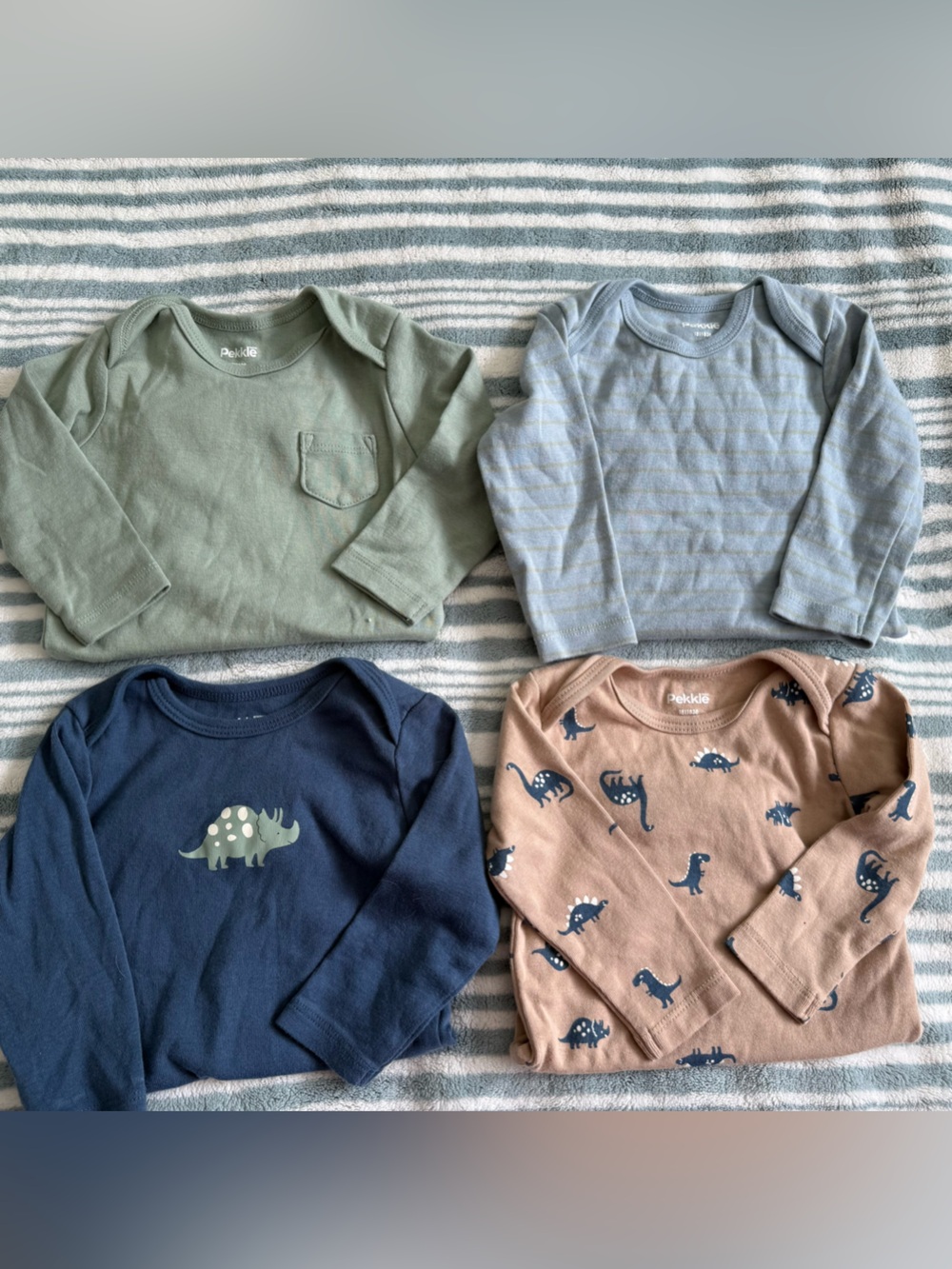 Pekkle Long Sleeve Onesie Bundle 6M